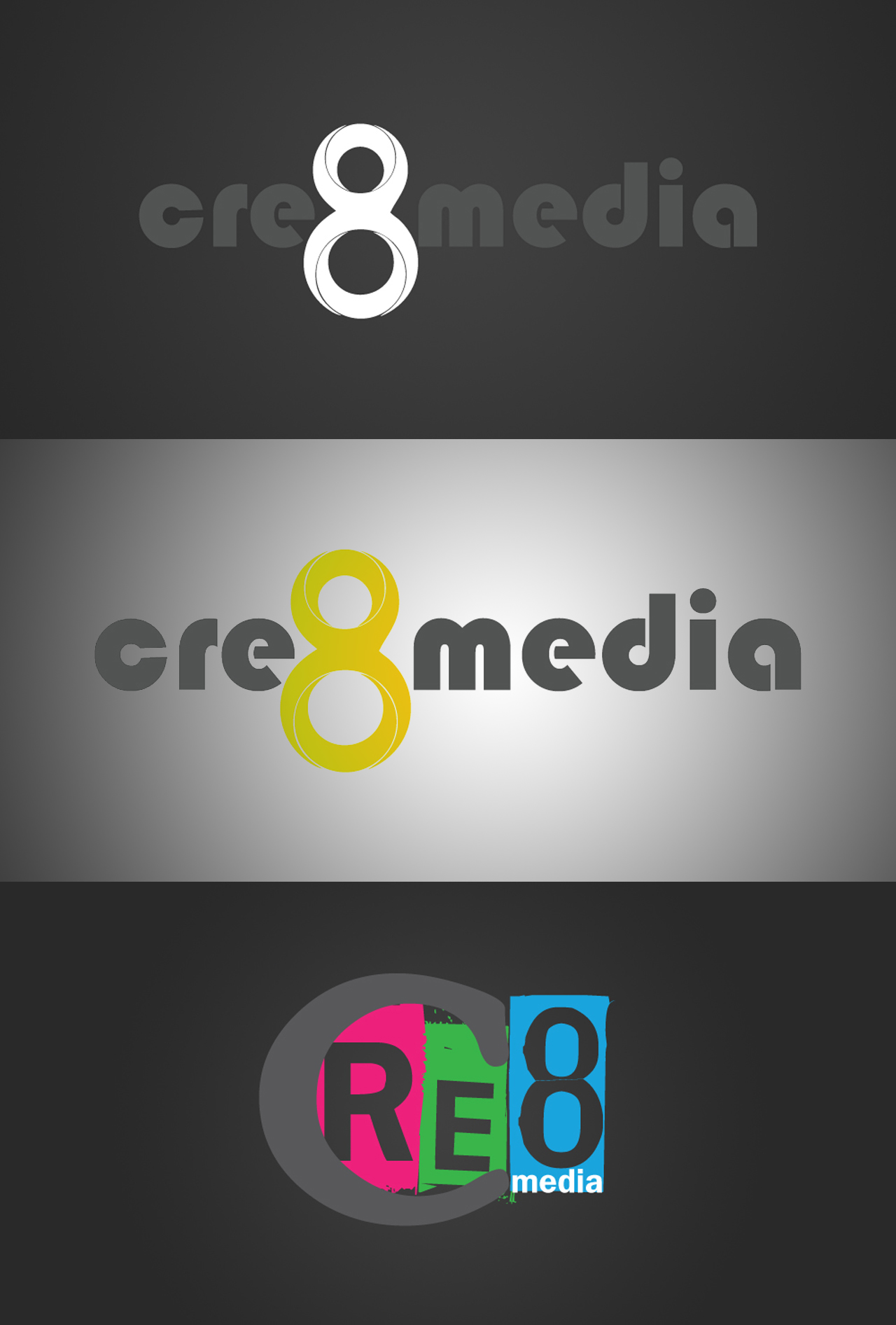 cre8 media Logo designs